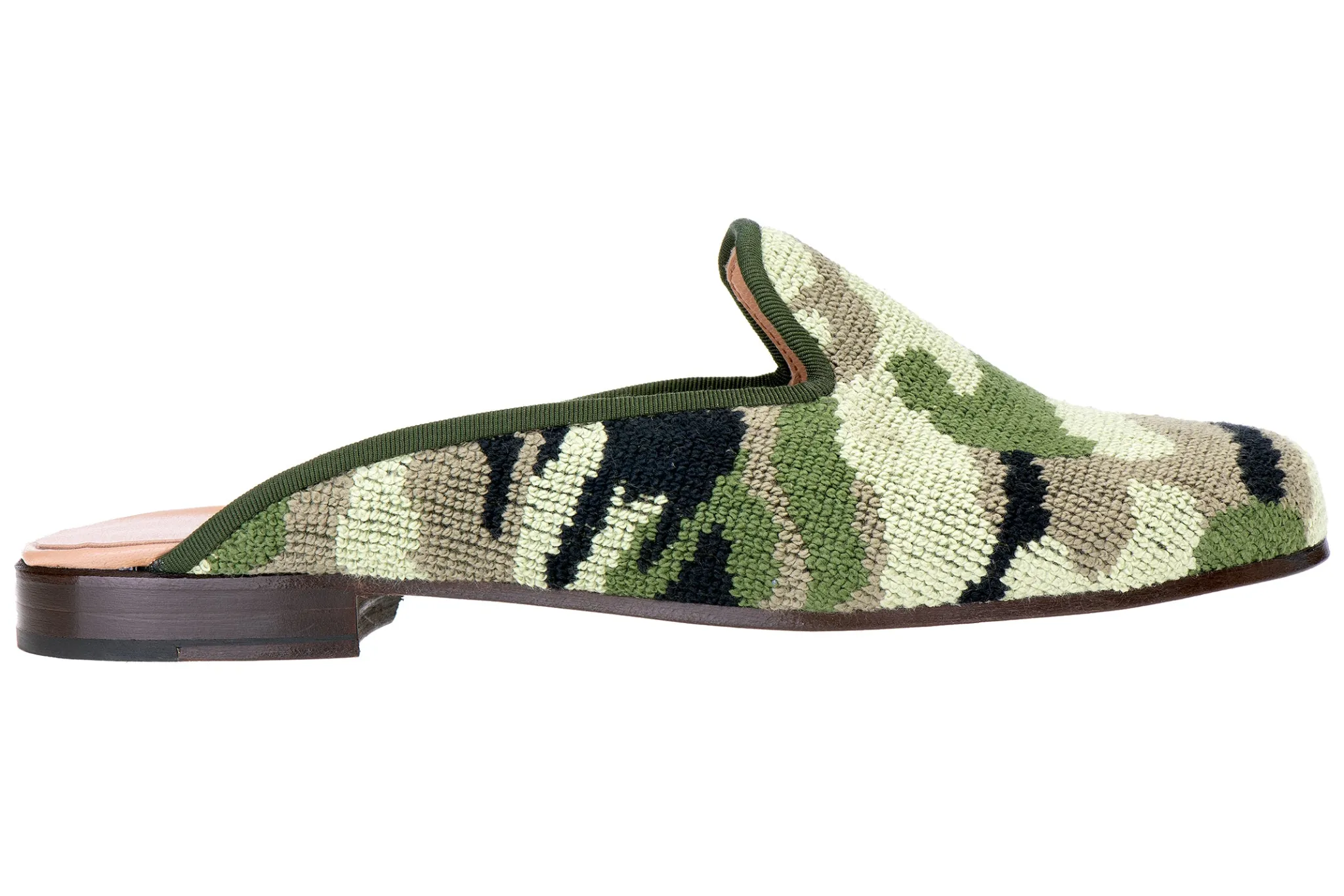 Green Needlepoint Mule (Women)<Stubbs & Wootton Outlet