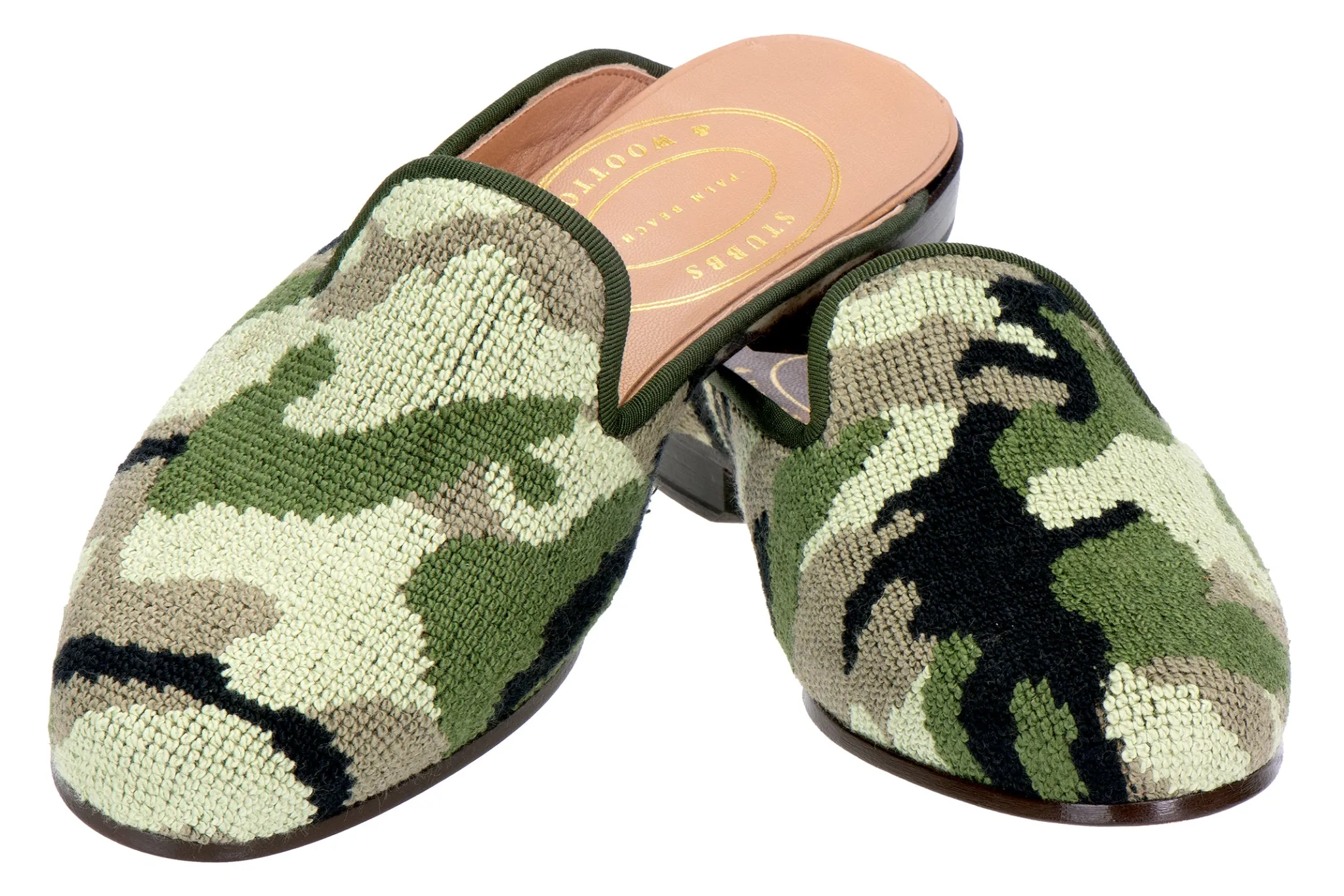Green Needlepoint Mule (Women)<Stubbs & Wootton Outlet