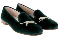 Cheetah Evergreen Velvet Slipper (Men)<Stubbs & Wootton Fashion