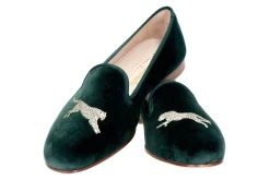 Cheetah Evergreen Velvet Slipper (Men)<Stubbs & Wootton Fashion
