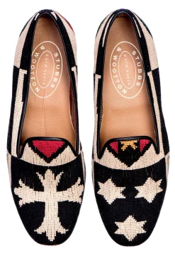 Crest Needlepoint Slipper (Women)<Stubbs & Wootton Clearance