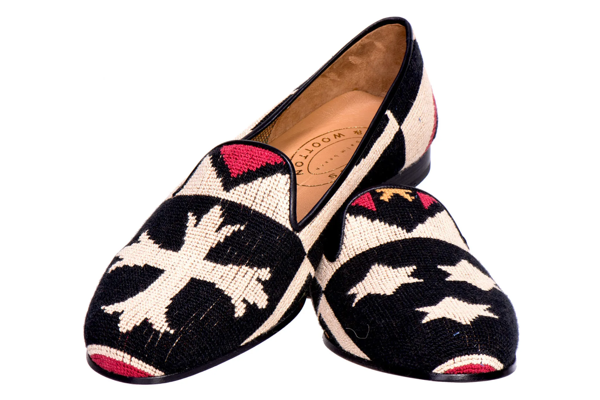 Crest Needlepoint Slipper (Wide)<Stubbs & Wootton New