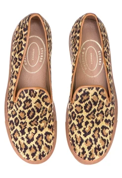 Jane Leopard Needlepoint Sneaker (Men)<Stubbs & Wootton Clearance