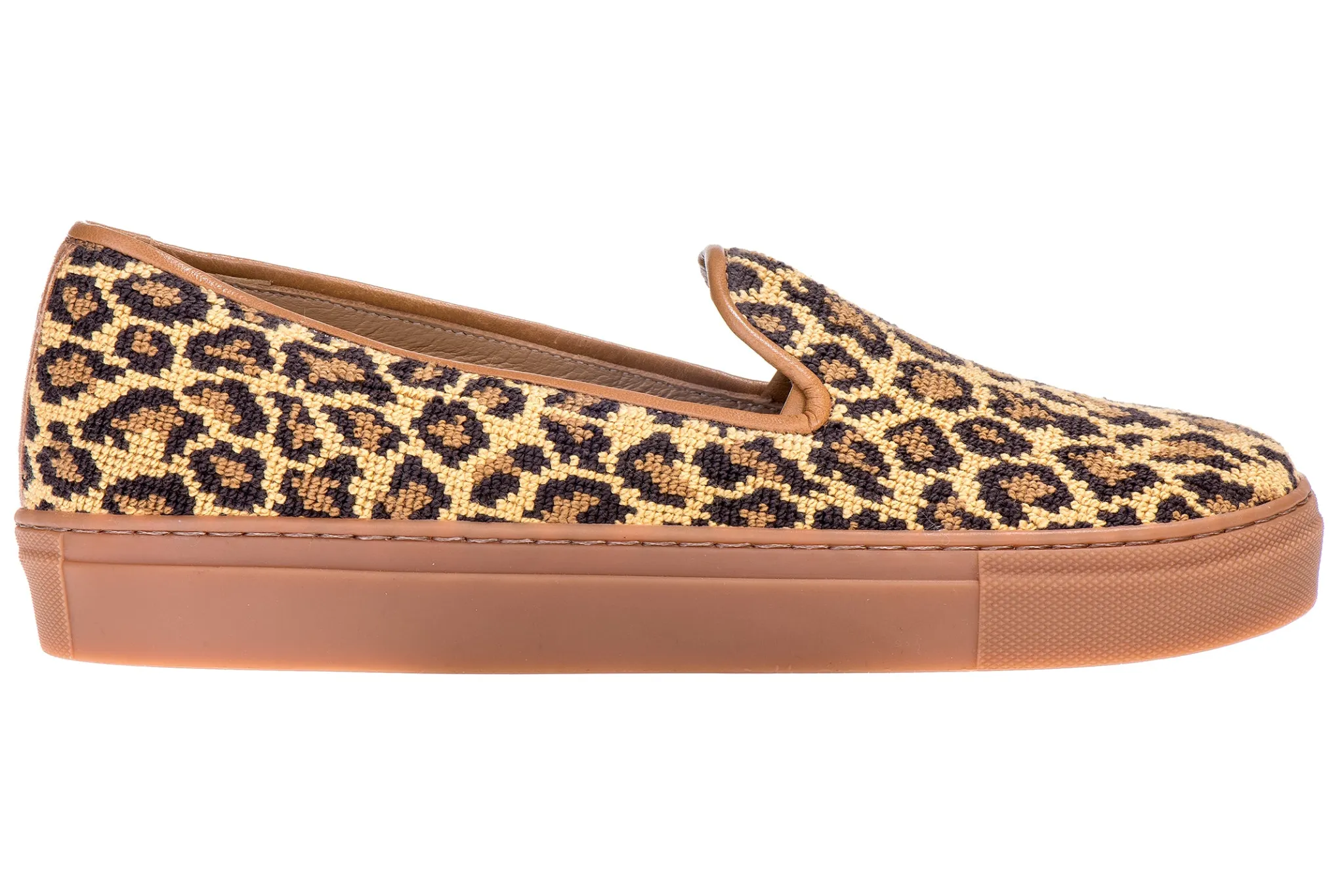 Jane Leopard Needlepoint Sneaker (Women)<Stubbs & Wootton Discount