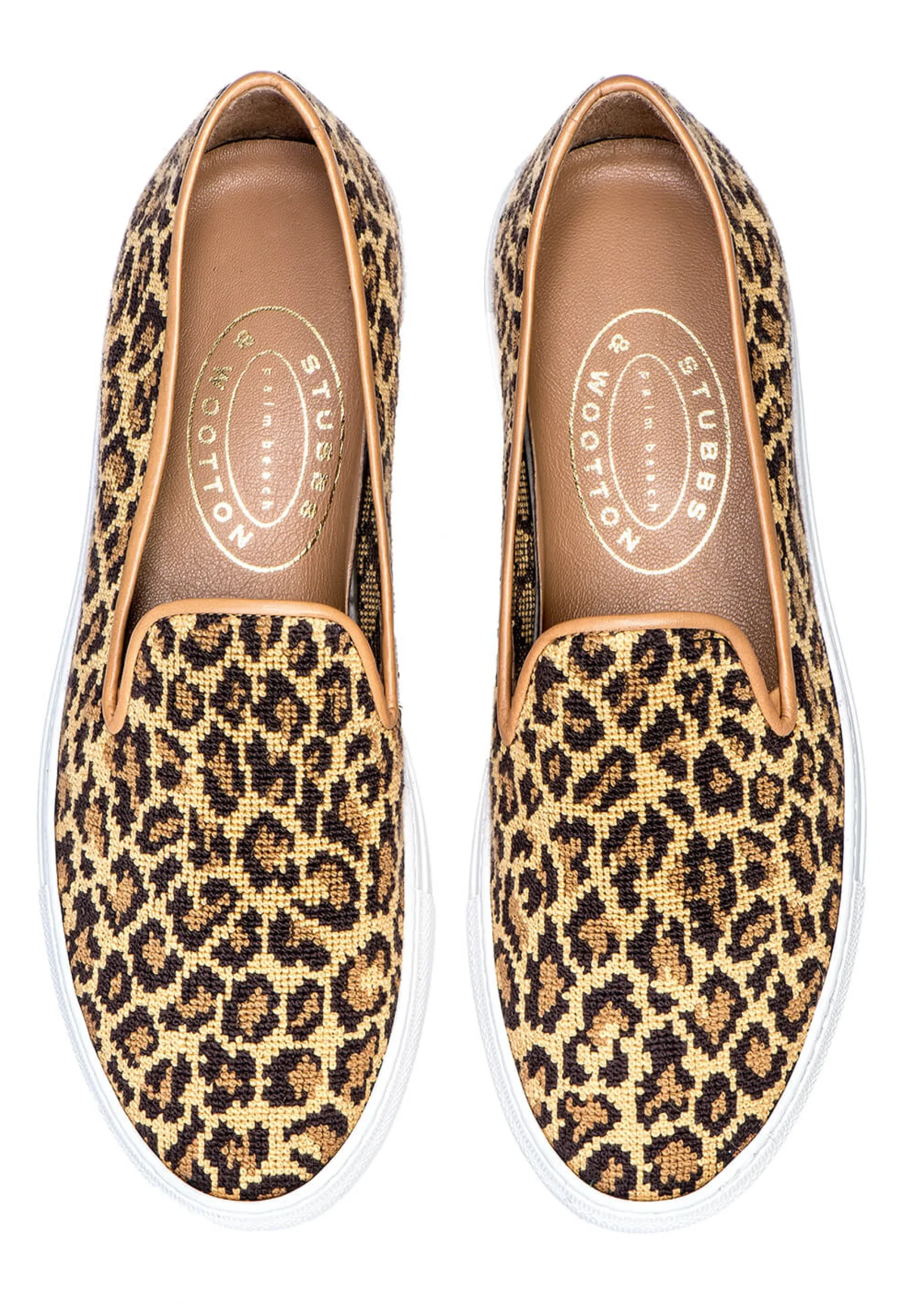 Jane Leopard Needlepoint Sneaker (Women)<Stubbs & Wootton Discount