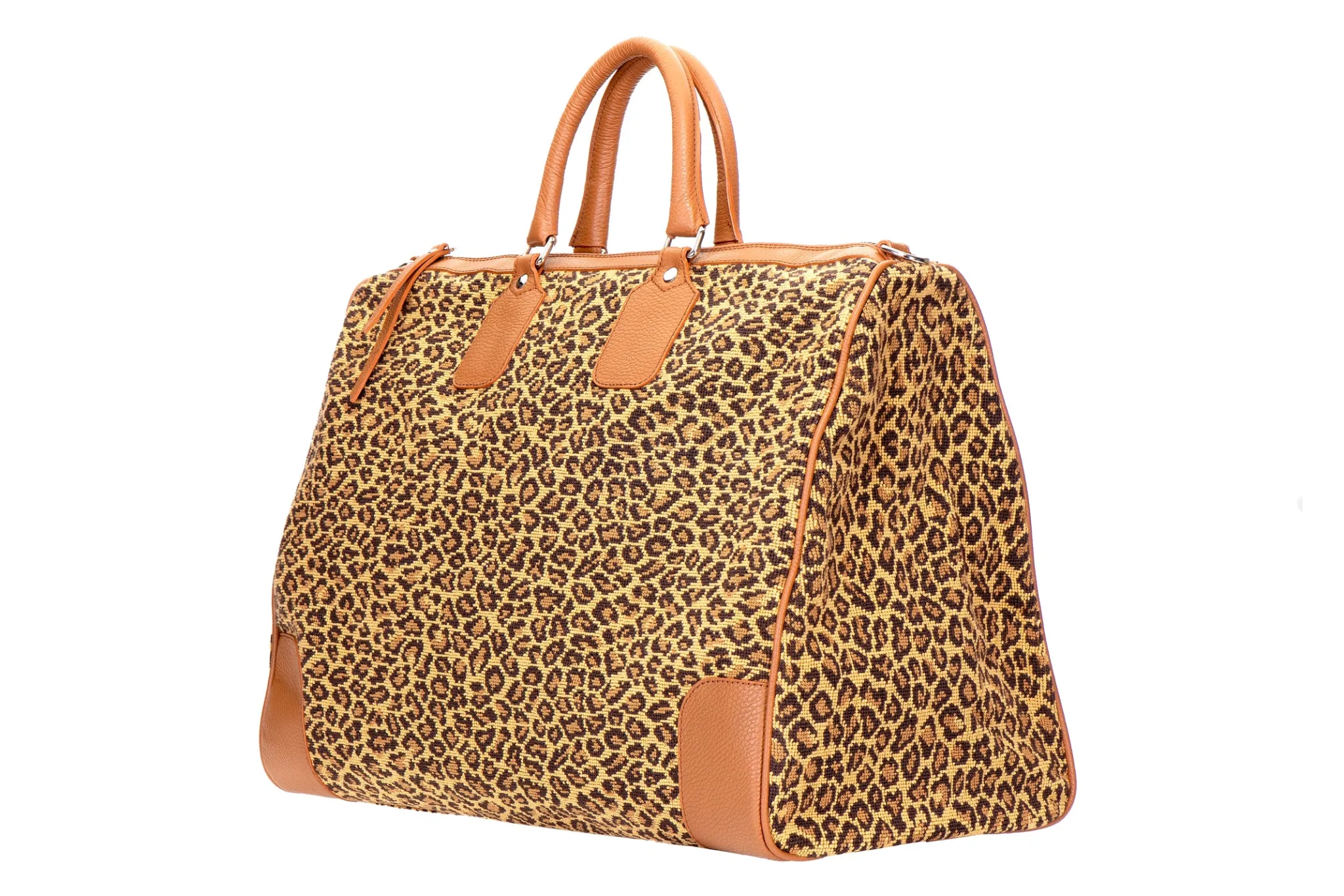 Jane Leopard Needlepoint Weekender<Stubbs & Wootton Outlet