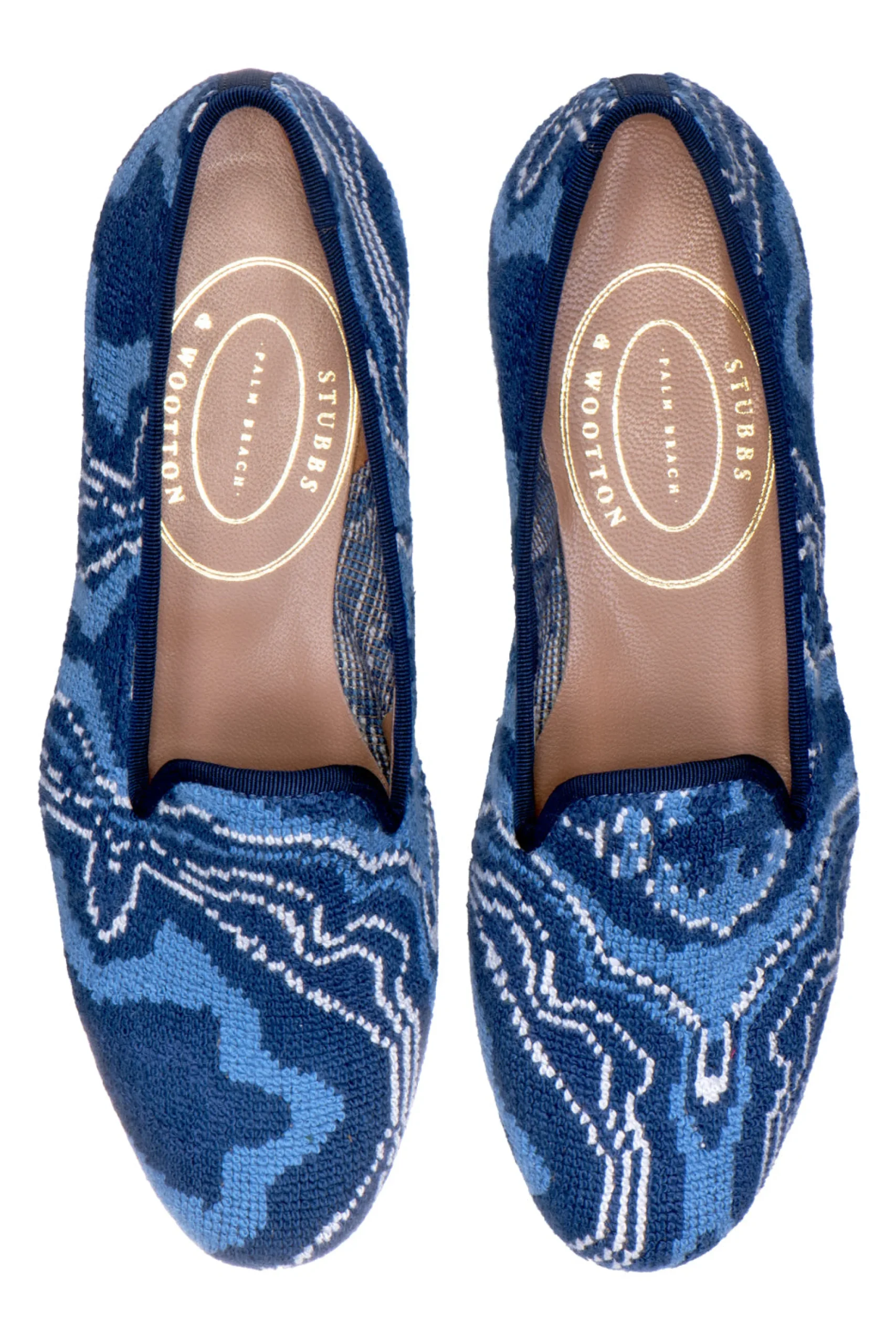Lazurite Needlepoint Slipper (Men)<Stubbs & Wootton Clearance