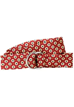Medallion Cranberry Silk Belt<Stubbs & Wootton Fashion