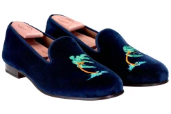 Storm Navy Velvet Slipper (Men)<Stubbs & Wootton Discount