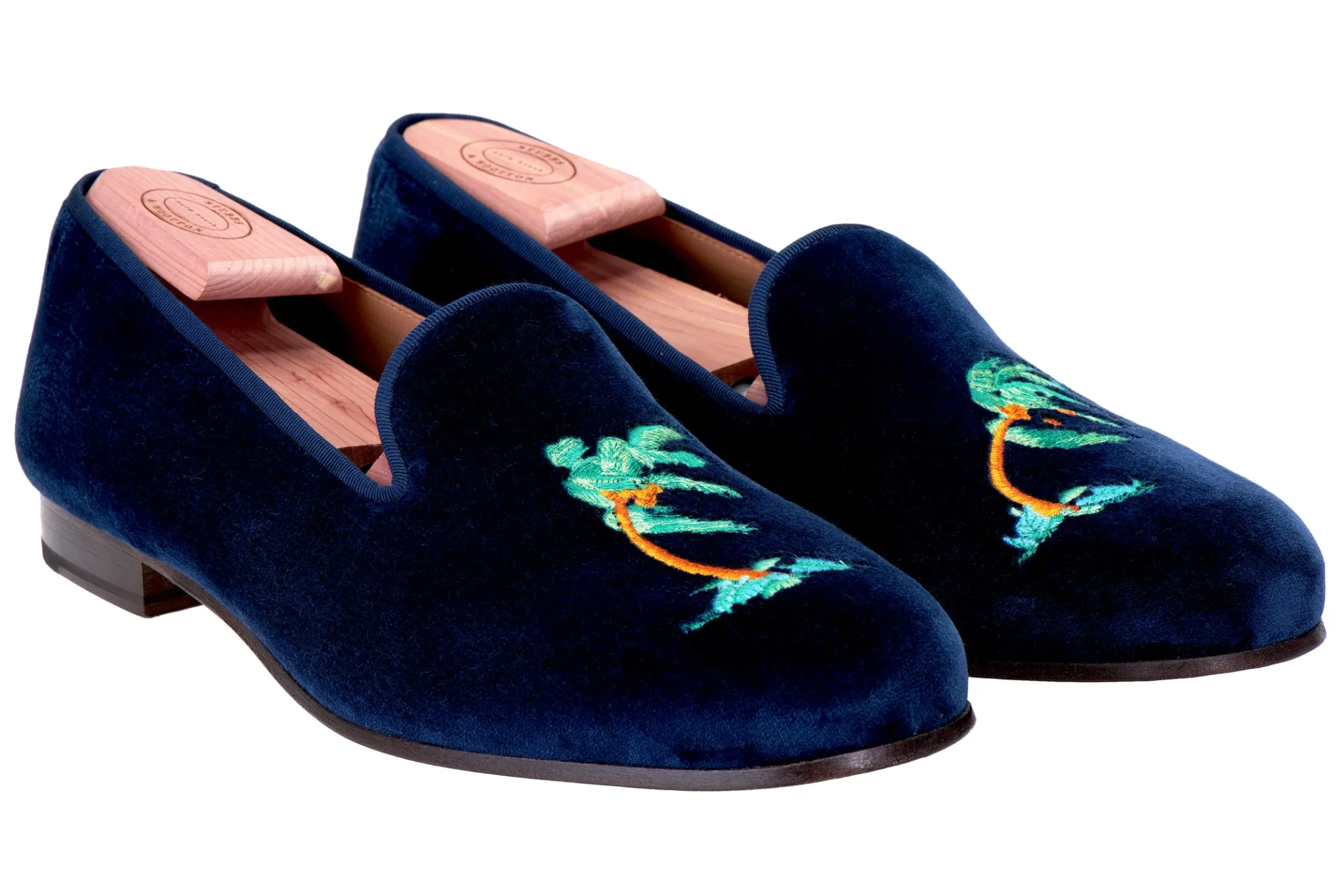 Storm Navy Velvet Slipper (Men)<Stubbs & Wootton Discount