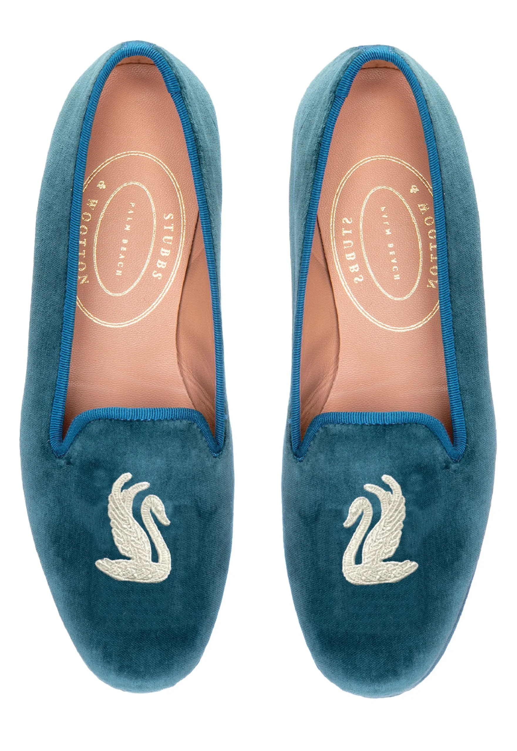 Swans Teal Velvet Slipper (Men)<Stubbs & Wootton Fashion