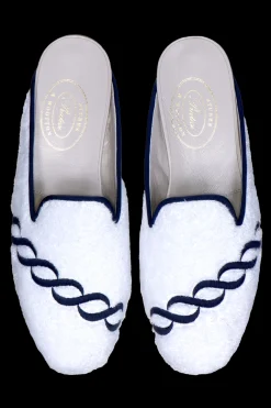 Treccia Navy Cloth Mule (Men)<Stubbs & Wootton Clearance