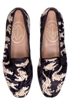 Wetlands Noir Needlepoint Slipper (Men)<Stubbs & Wootton Sale